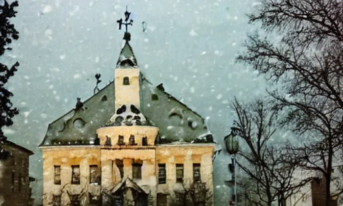 Nový zámek Velké Březno – zima