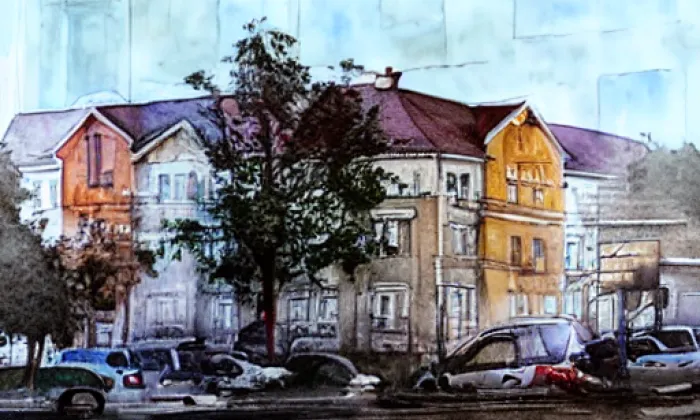 Nové Zámky u Litovle – akvarel
