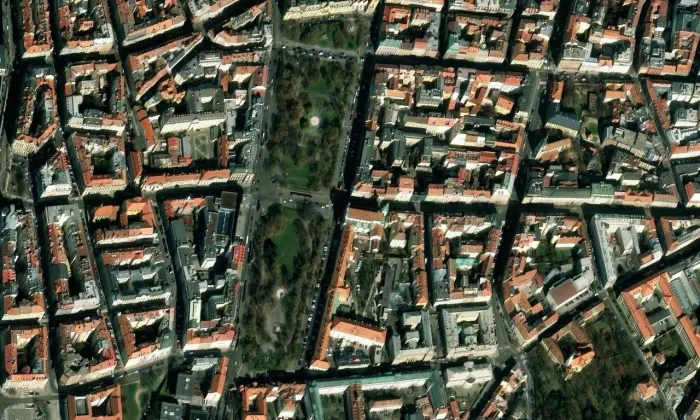 Novoměstská jezuitská kolej – letecký pohled