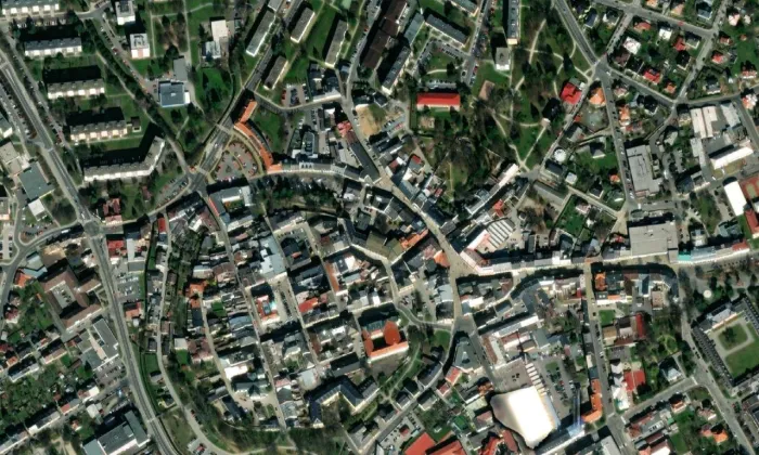Oberleithnerův palác – letecký pohled