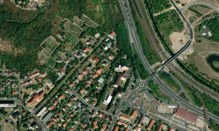 Oblastní muzeum v Mostě – letecký pohled