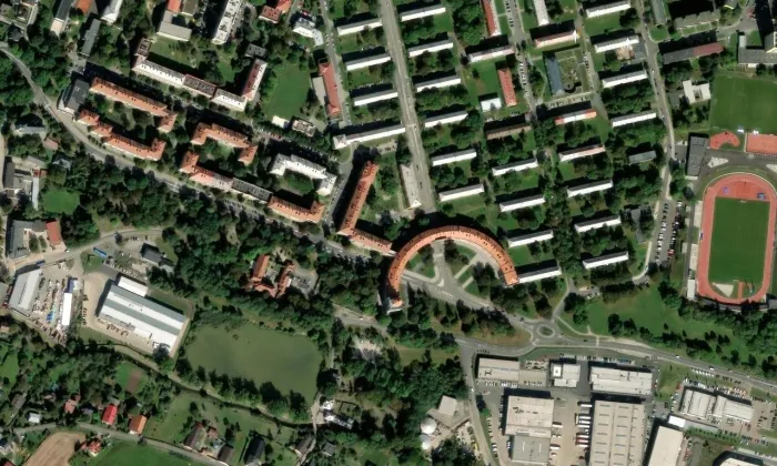 Oblouk – letecký pohled