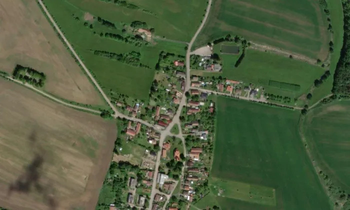 Obytné stavení usedlosti čp. 146 – letecký pohled