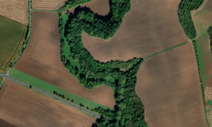 Okrouhlík – letecký pohled