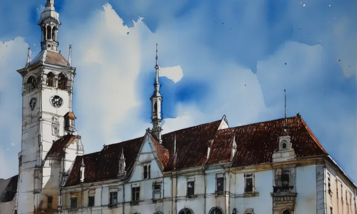 Olomoucká radnice – akvarel
