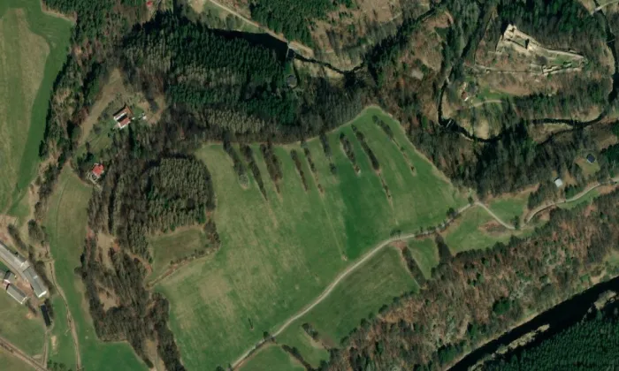 Oppidum Třísov – letecký pohled