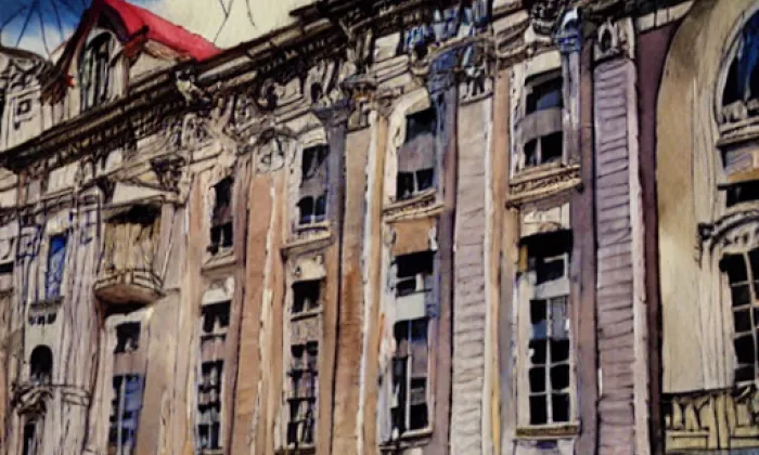 Palác Hrobčických – akvarel