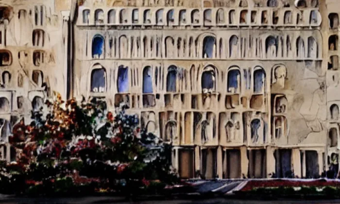 Palác Luxor – akvarel