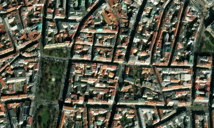 Palác YWCA – letecký pohled