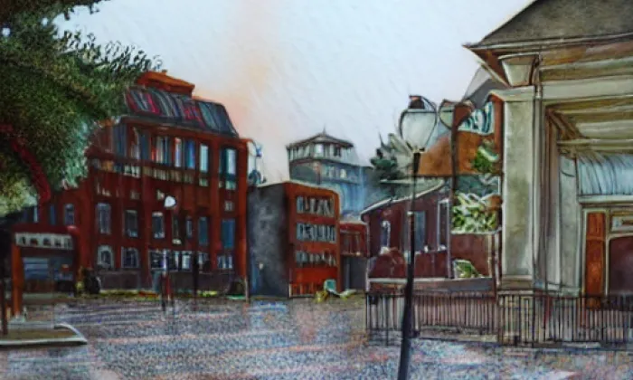 Palackého (Turnov) – akvarel