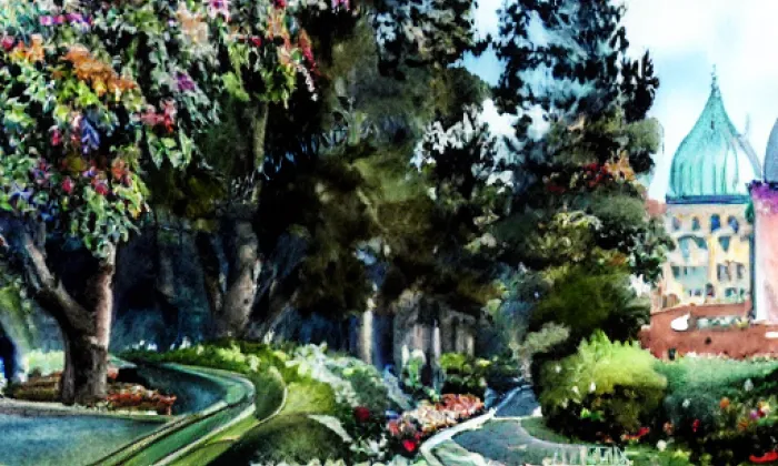 Park Antonína Švehly – akvarel