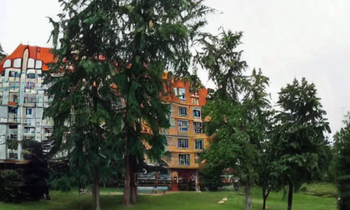 Park Charlotty G. Masarykové – akvarel