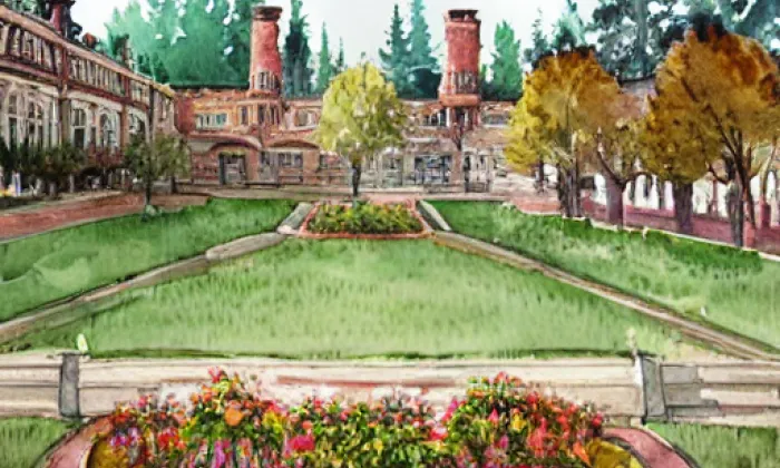Park Michalov – akvarel
