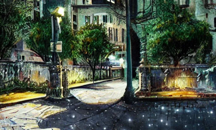 Park v ulici Rooseveltova – noc