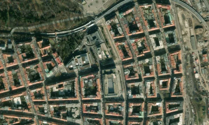 Parkhotel Praha – letecký pohled