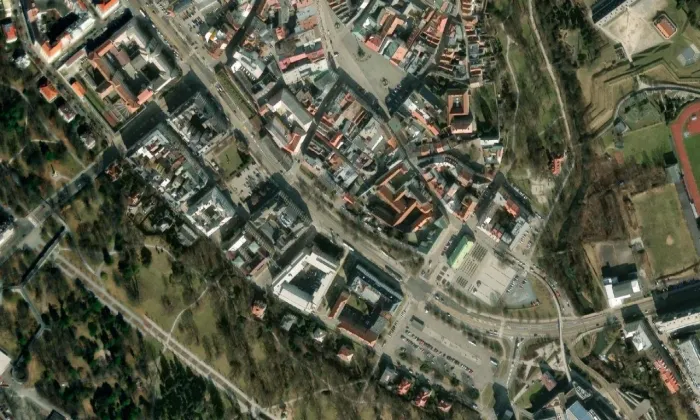 Passingerův mlýn (Olomouc) – letecký pohled