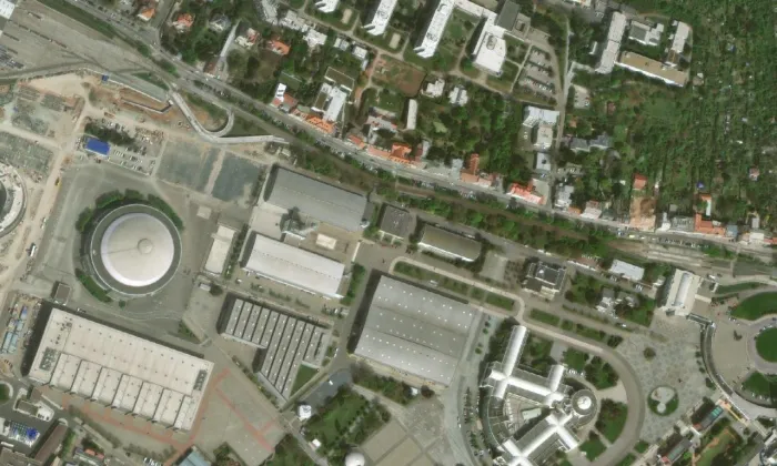 Pavilon H – letecký pohled