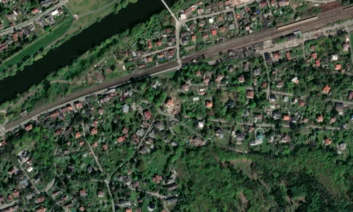 Pelléova vila (Dobřichovice) – letecký pohled
