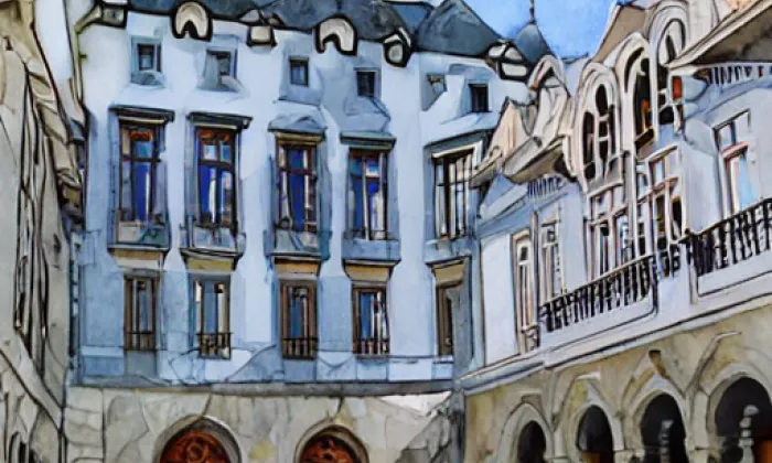 Petrášův palác – akvarel