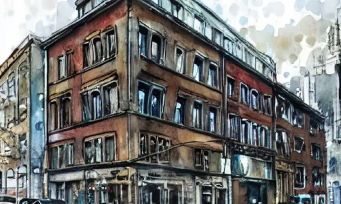 Petschkův palác – akvarel