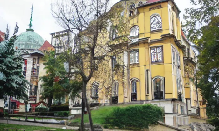 Piaristická kolej s kostelem Panny Marie Těšitelky – noc