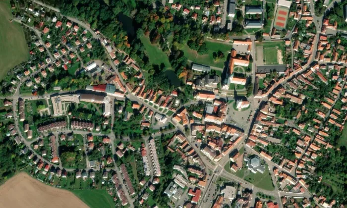 Pivovar (Pacov) – letecký pohled
