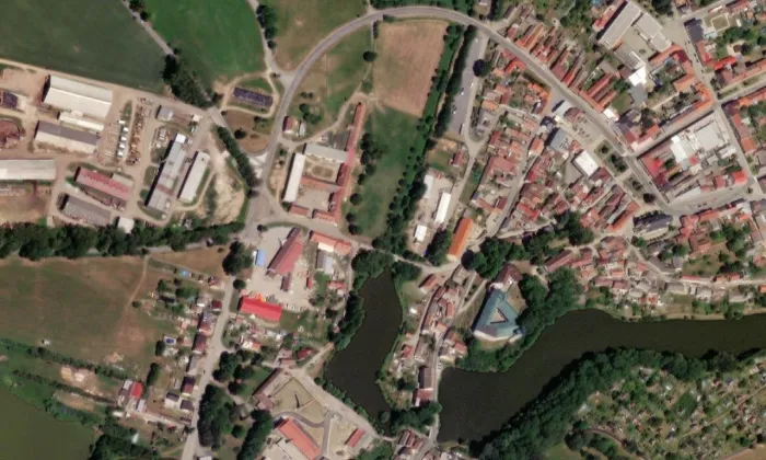 Pivovar v Žirovnici – letecký pohled