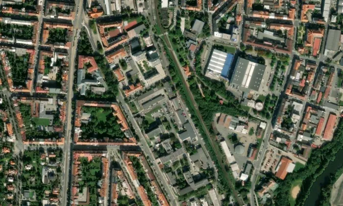 Plzeň zastávka – letecký pohled