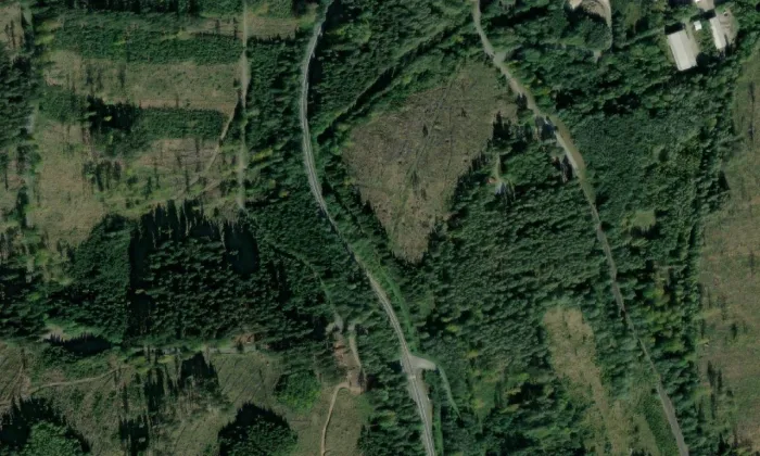 Poštovní štola – letecký pohled