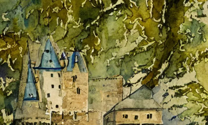 Poděhusy – akvarel