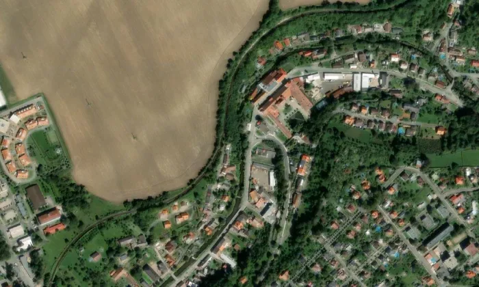 Podorlický pivovar – letecký pohled