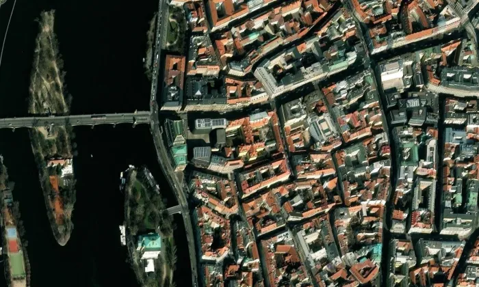 Pojišťovna Praha – letecký pohled