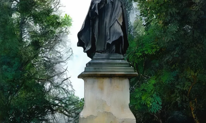 Pomník Boženy Němcové (Praha) – akvarel