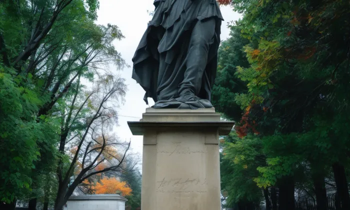 Pomník Boženy Němcové (Praha) – autumn