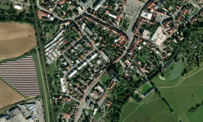 Pomník Jakuba Jana Ryby – letecký pohled