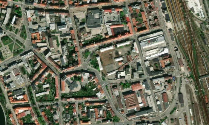 Pomník Jana Žižky z Trocnova (České Budějovice) – letecký pohled