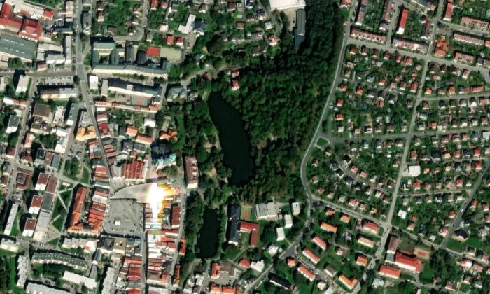pomník Karla Havlíčka Borovského (Havlíčkův Brod) – letecký pohled