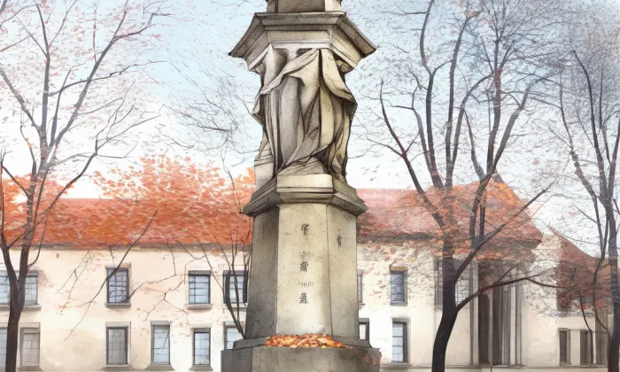 pomník Mistra Jana Husa v Kolíně – autumn