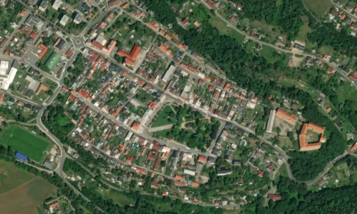 Pomník Na stráž – letecký pohled