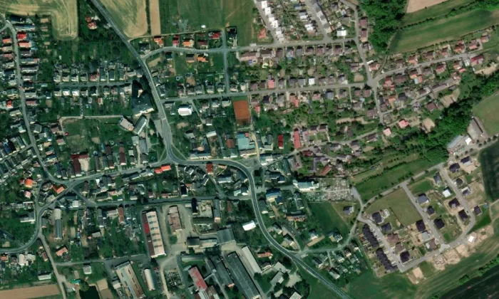 Pomník padlých I. světové války – letecký pohled