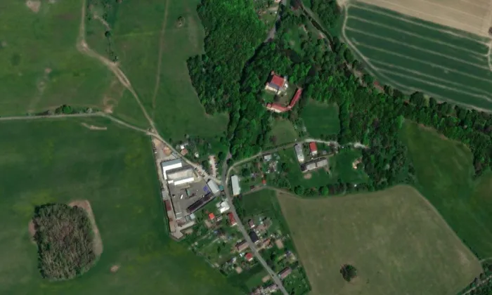 Pomník padlým v 1. světové válce – letecký pohled