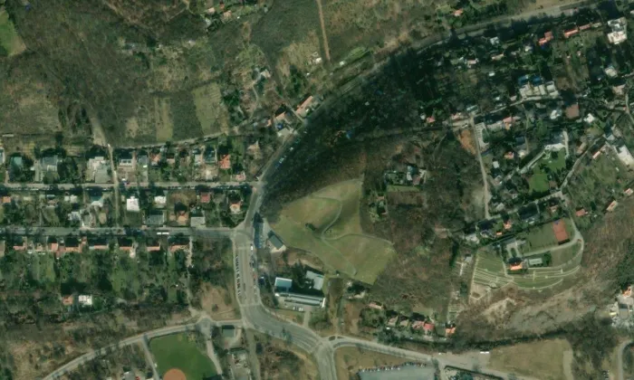 Popelářka – letecký pohled