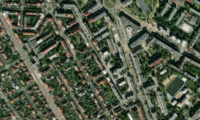 Porodnice Slovany – letecký pohled