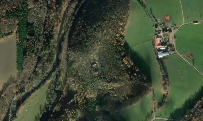 Prácheň – letecký pohled