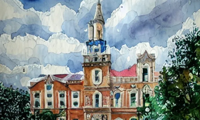 Pražská Loreta – akvarel