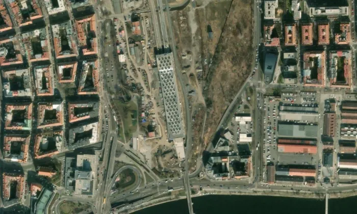 Praha-Bubny – letecký pohled