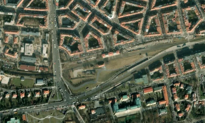 Praha-Dejvice – letecký pohled