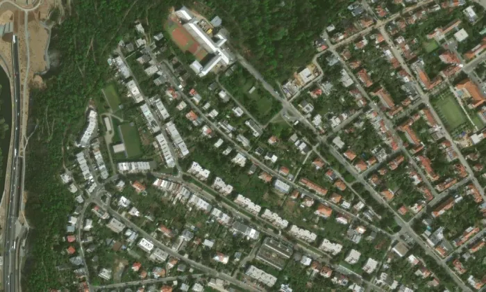Psotova vila – letecký pohled