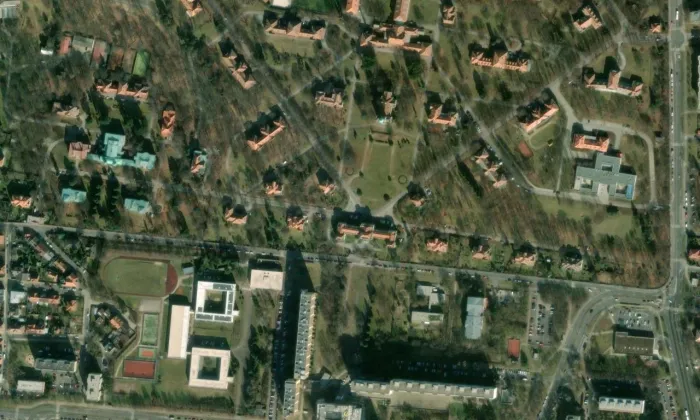 Psychiatrická nemocnice Bohnice – letecký pohled