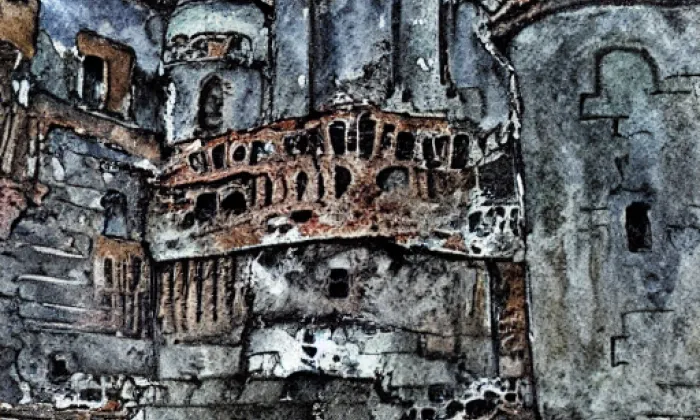 Pustý hrad – akvarel